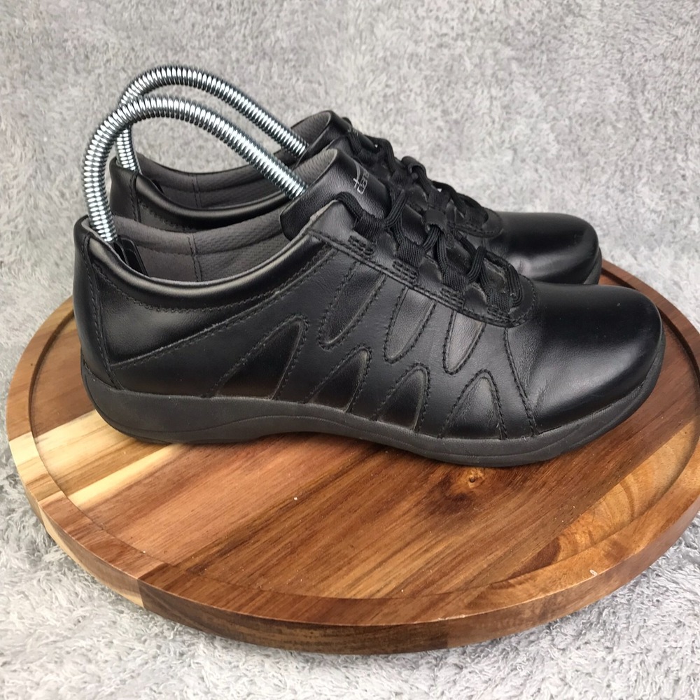 Dansko Neena Work Shoe Womens EU 37 US 6.5-7 Black Leather Casual Sneakers